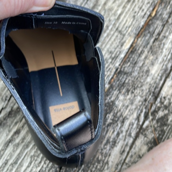 Dolce Vita Tamy leather booties boots Onyx Black pull on small heel 10 - Picture 9 of 11